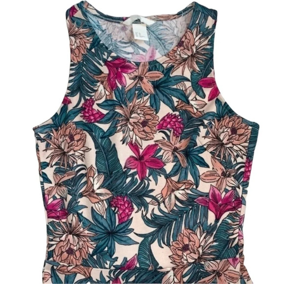 H&M Sleeveless Mini Round Neck Flowers Pattern Dress Size XS - Picture 4 of 6